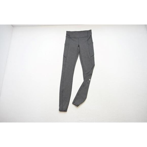 Lululemon Leggings Gray Compression Athletic Yoga Sweat Pants Womens Sz 4 - Picture 1 of 6